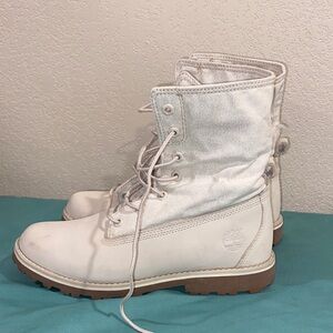 Timberland Lace Up White Boots